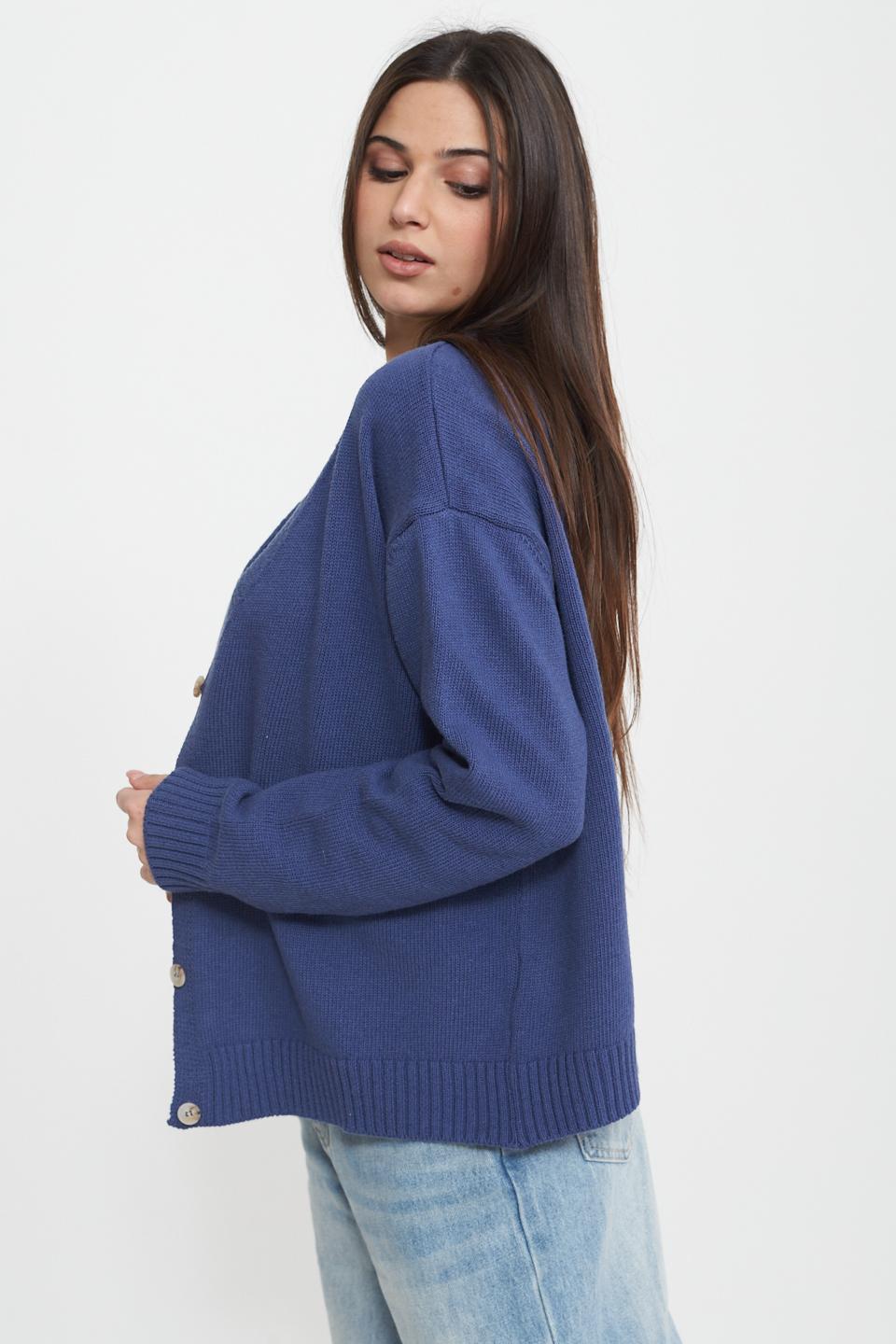 Cardigan con bottoni blu - Primavera Estate 2025 | Brend