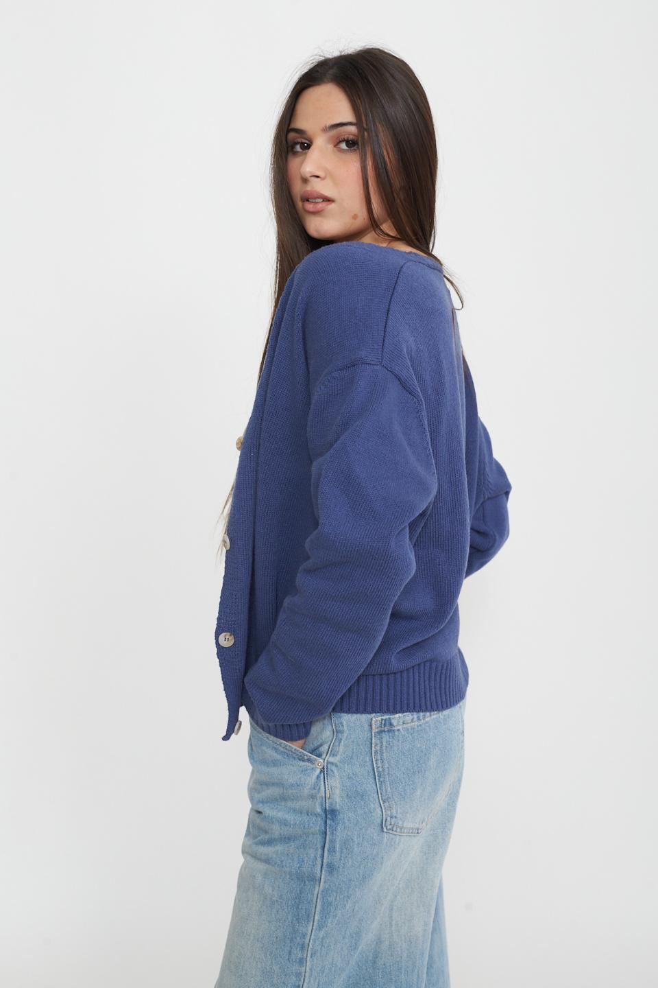 Cardigan con bottoni blu - Primavera Estate 2025 | Brend
