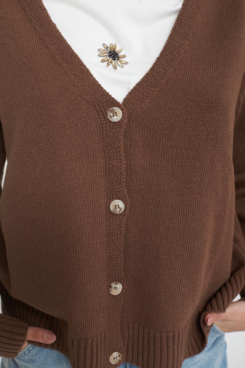 Cardigan con bottoni cacao - Primavera Estate 2025 | Brend