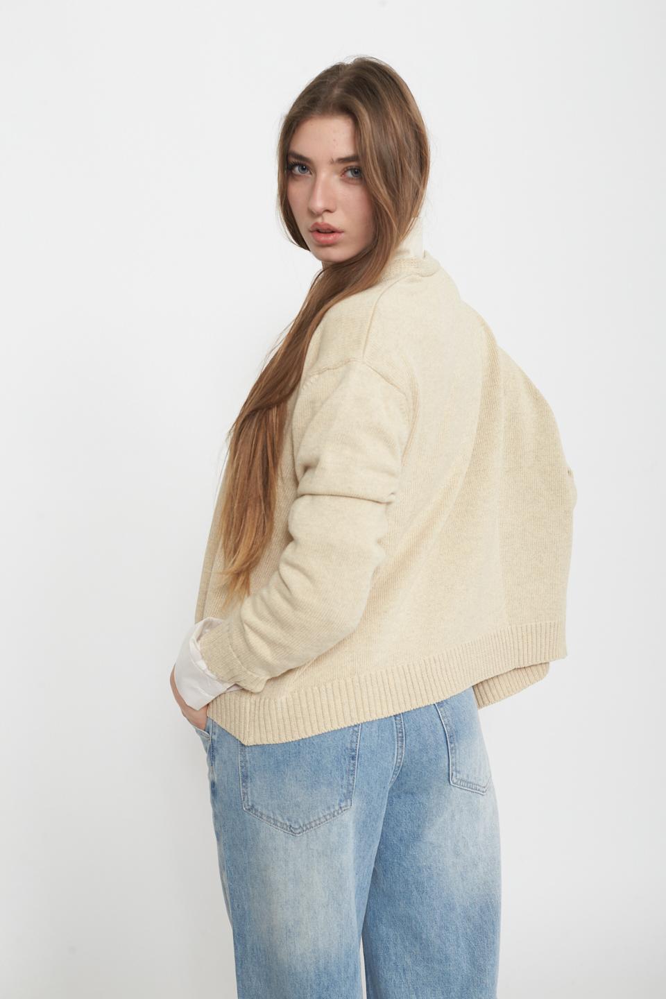 Cardigan con bottoni sabbia - Primavera Estate 2025 | Brend