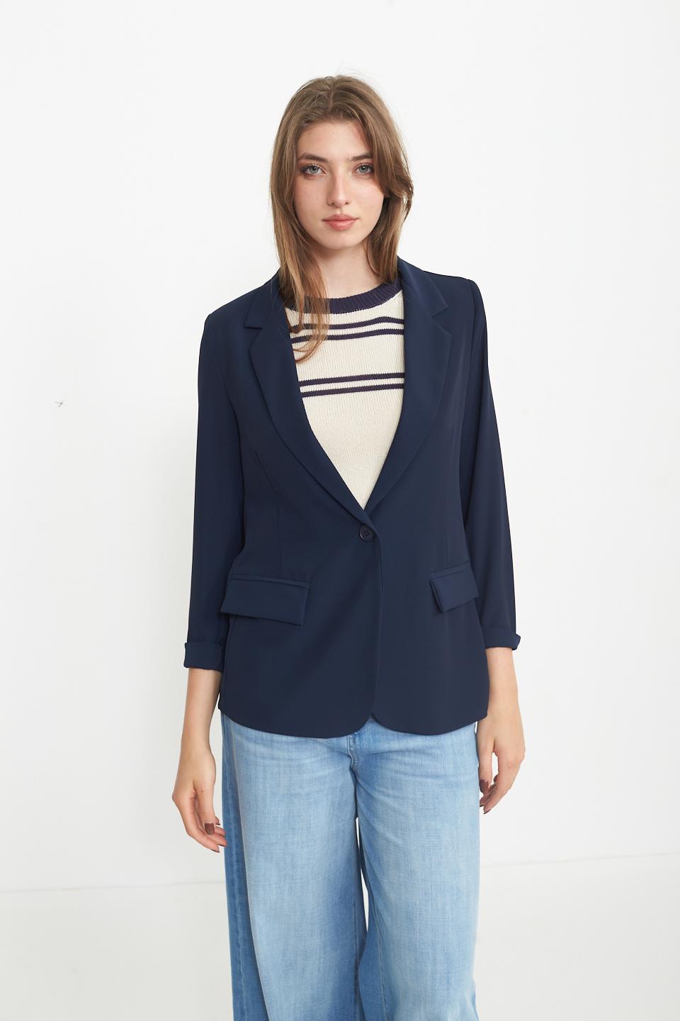 Giacca sfiancata blu - Primavera Estate 2025 | Brend