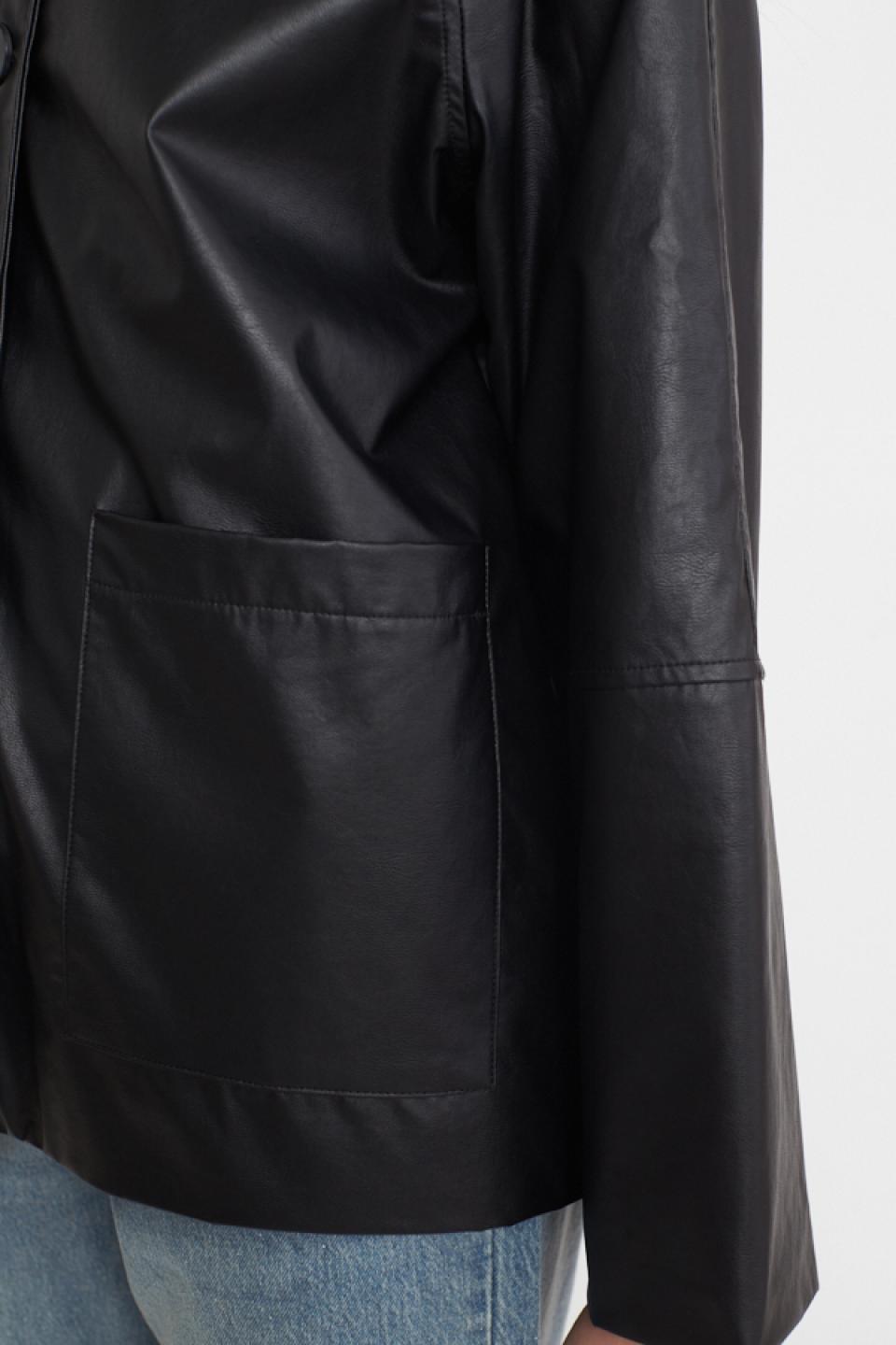 Giacca tasche applicate effetto pelle nero - Primavera Estate 2025 | Brend