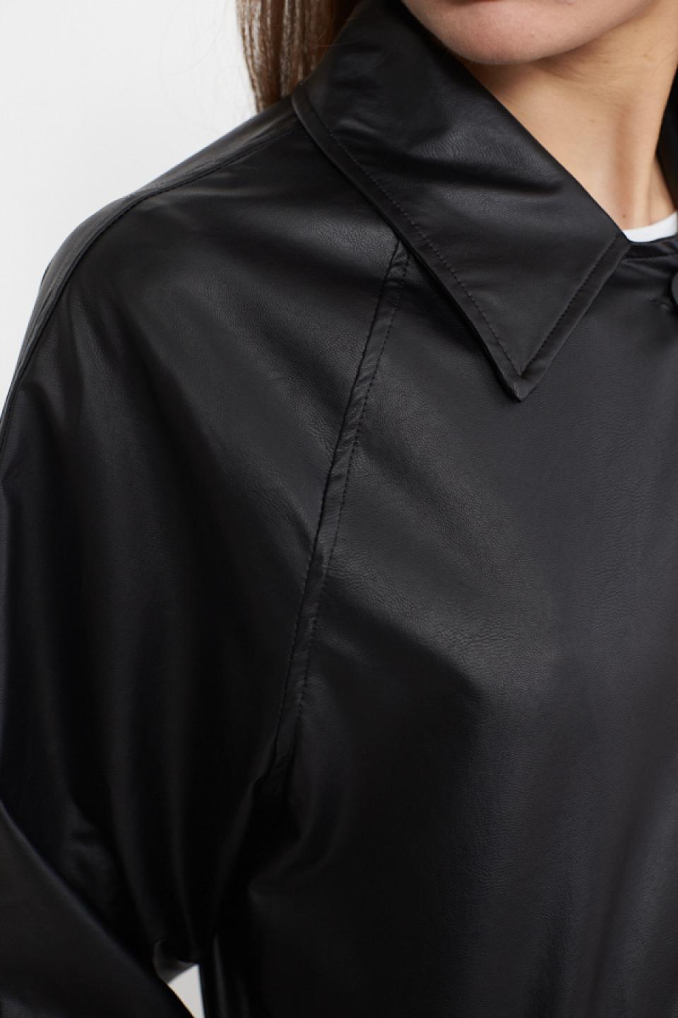 Giacca tasche applicate effetto pelle nero - Primavera Estate 2025 | Brend