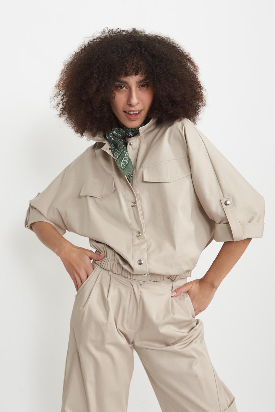 Giacca pattine gabardine beige - Primavera Estate 2025 | Brend