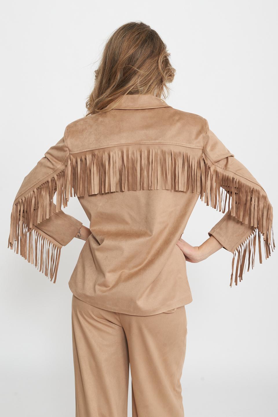 Giacca con frange beige - Primavera Estate 2025 | Brend