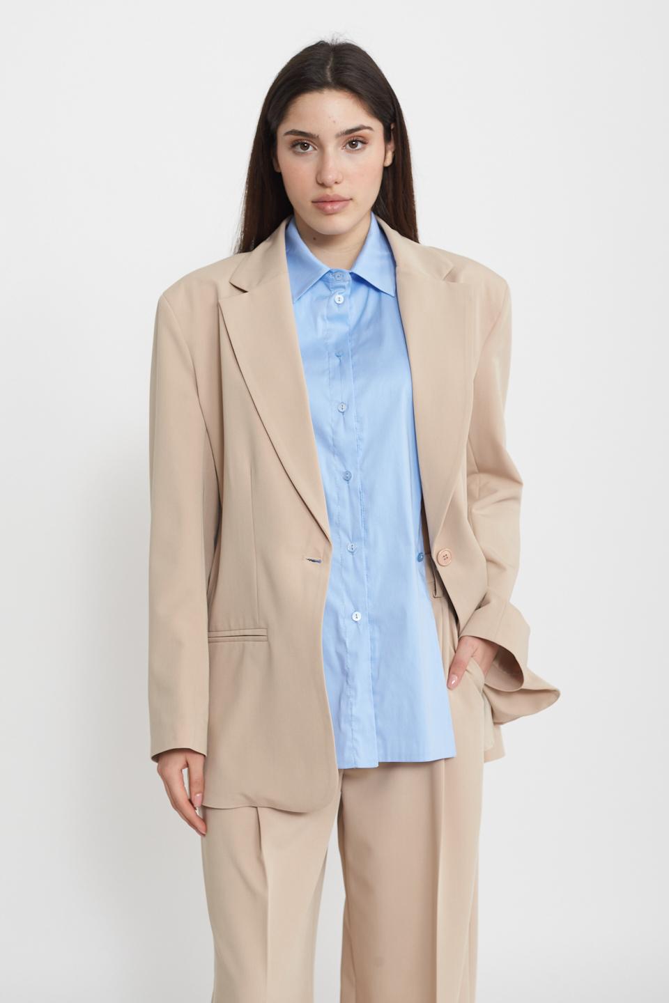 Giacca over inserto camicia beige - Primavera Estate 2025 | Brend