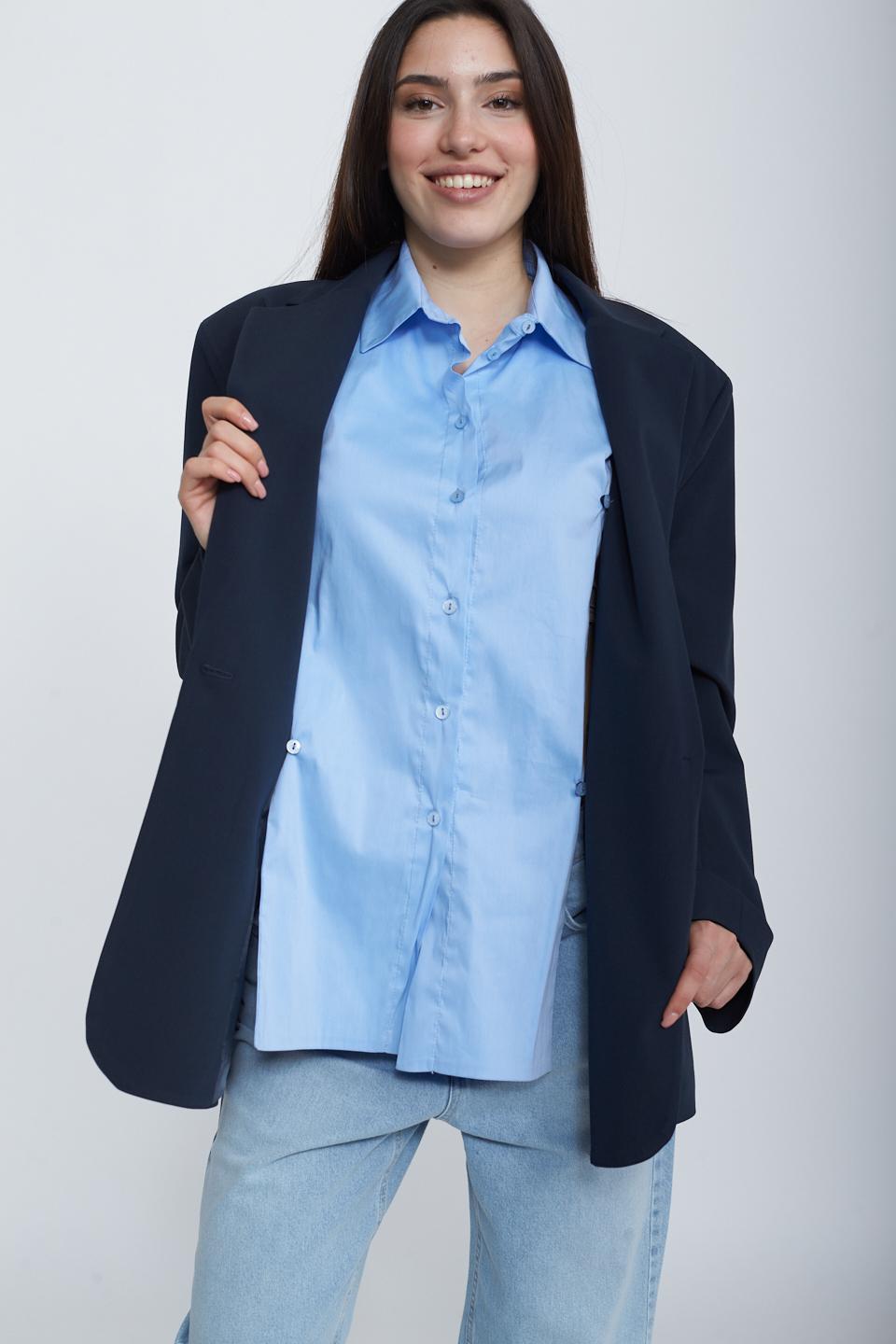 Giacca over inserto camicia blu - Primavera Estate 2025 | Brend