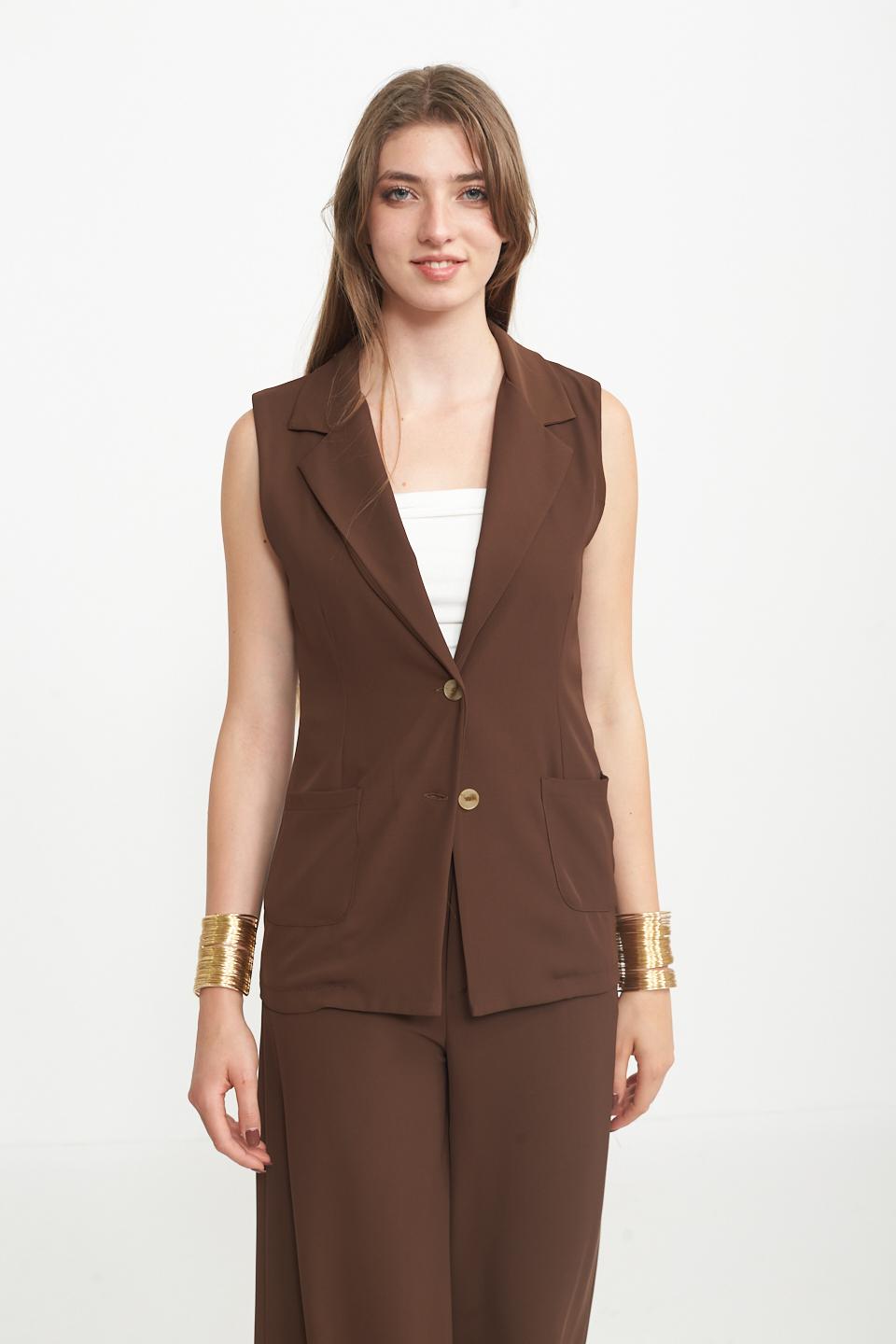 Gilet tessuto fluido moro - Primavera Estate 2025 | Brend