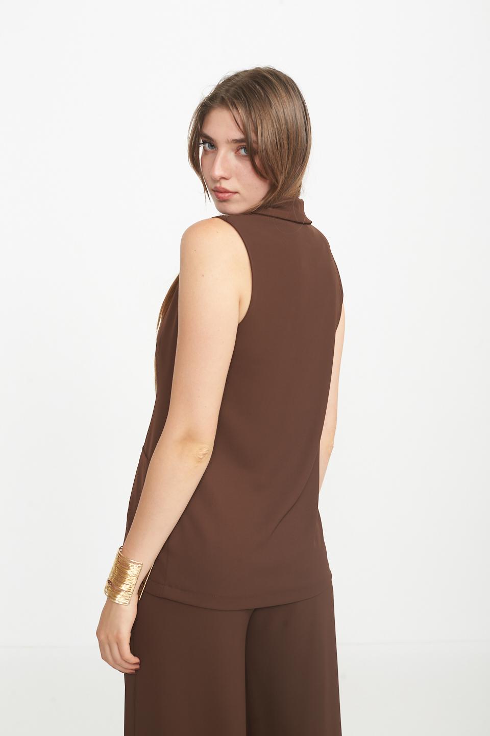 Gilet tessuto fluido moro - Primavera Estate 2025 | Brend