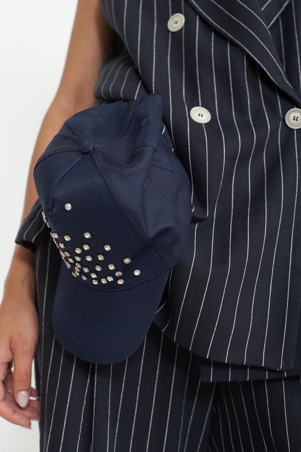 Gilet spacchi laterali gessato blu - Primavera Estate 2025 | Brend