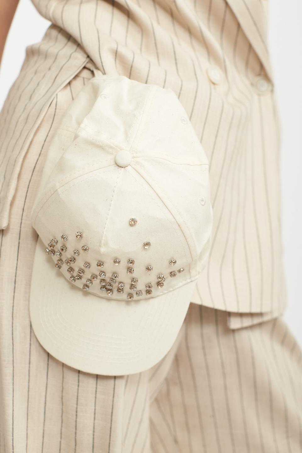 Gilet spacchi laterali gessato natural - Primavera Estate 2025 | Brend