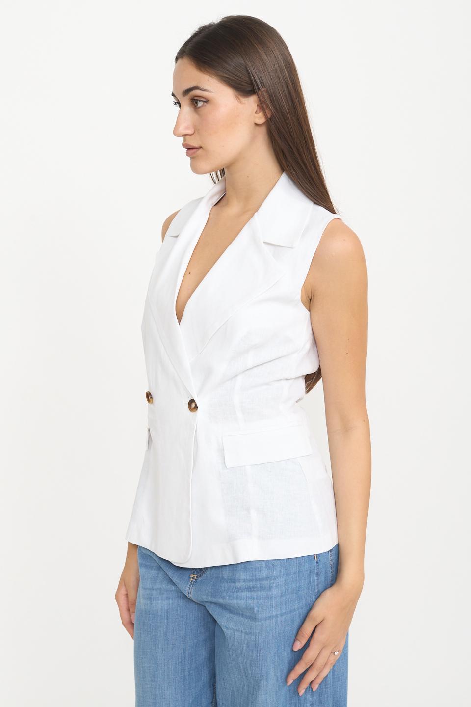 Gilet lungo doppiopetto bianco - Primavera Estate 2025 | Brend
