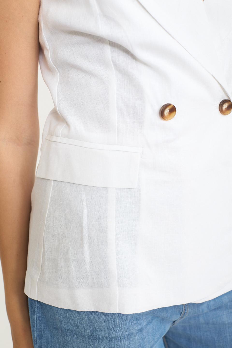 Gilet lungo doppiopetto bianco - Primavera Estate 2025 | Brend