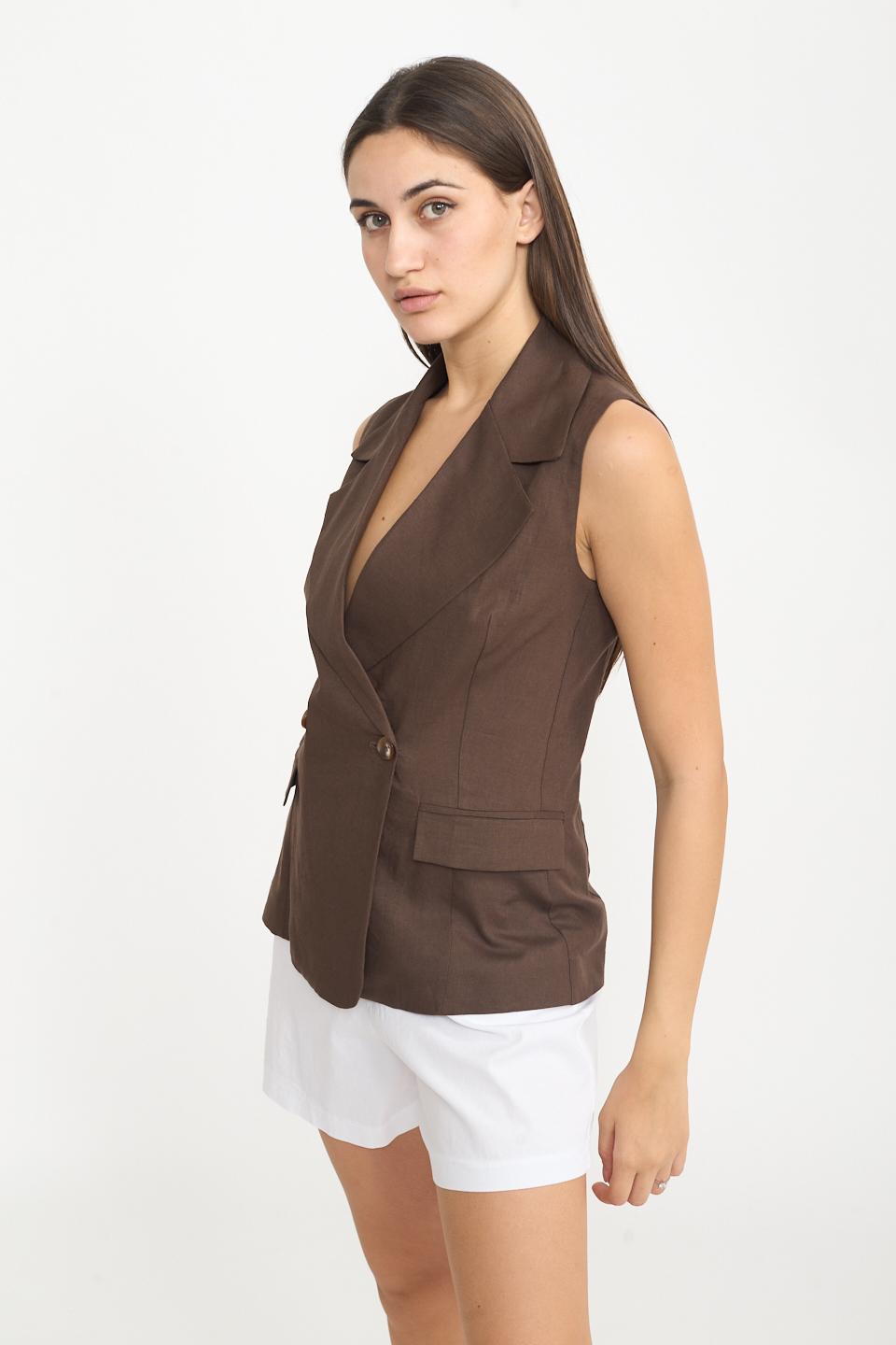 Gilet lungo doppiopetto moro - Primavera Estate 2025 | Brend