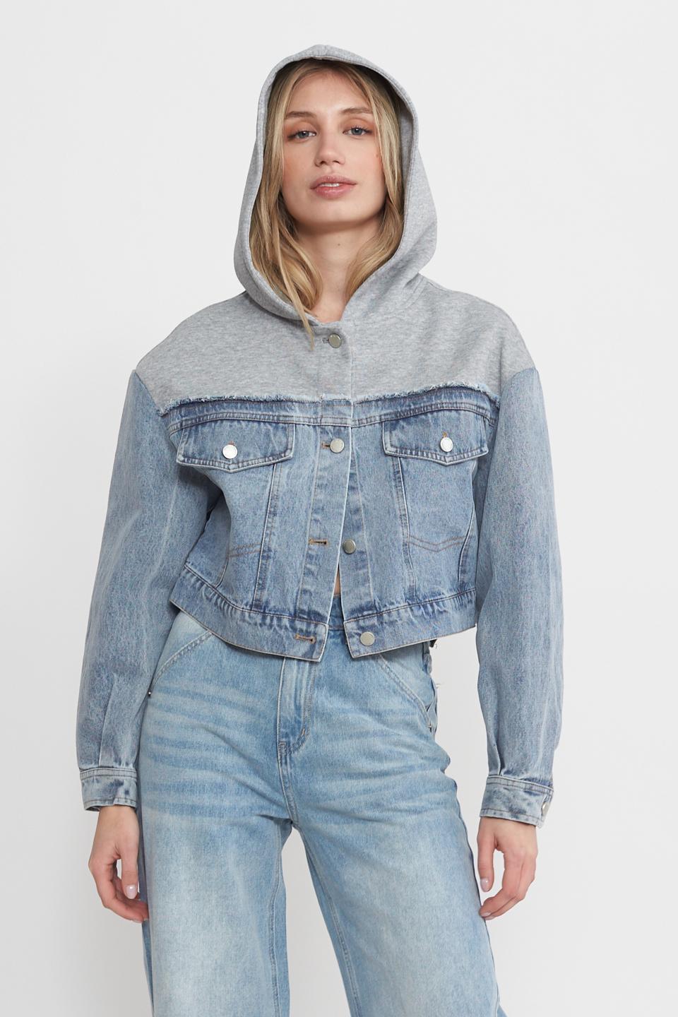 Giubbino combinato crop denim/grigio - Primavera Estate 2025 | Brend