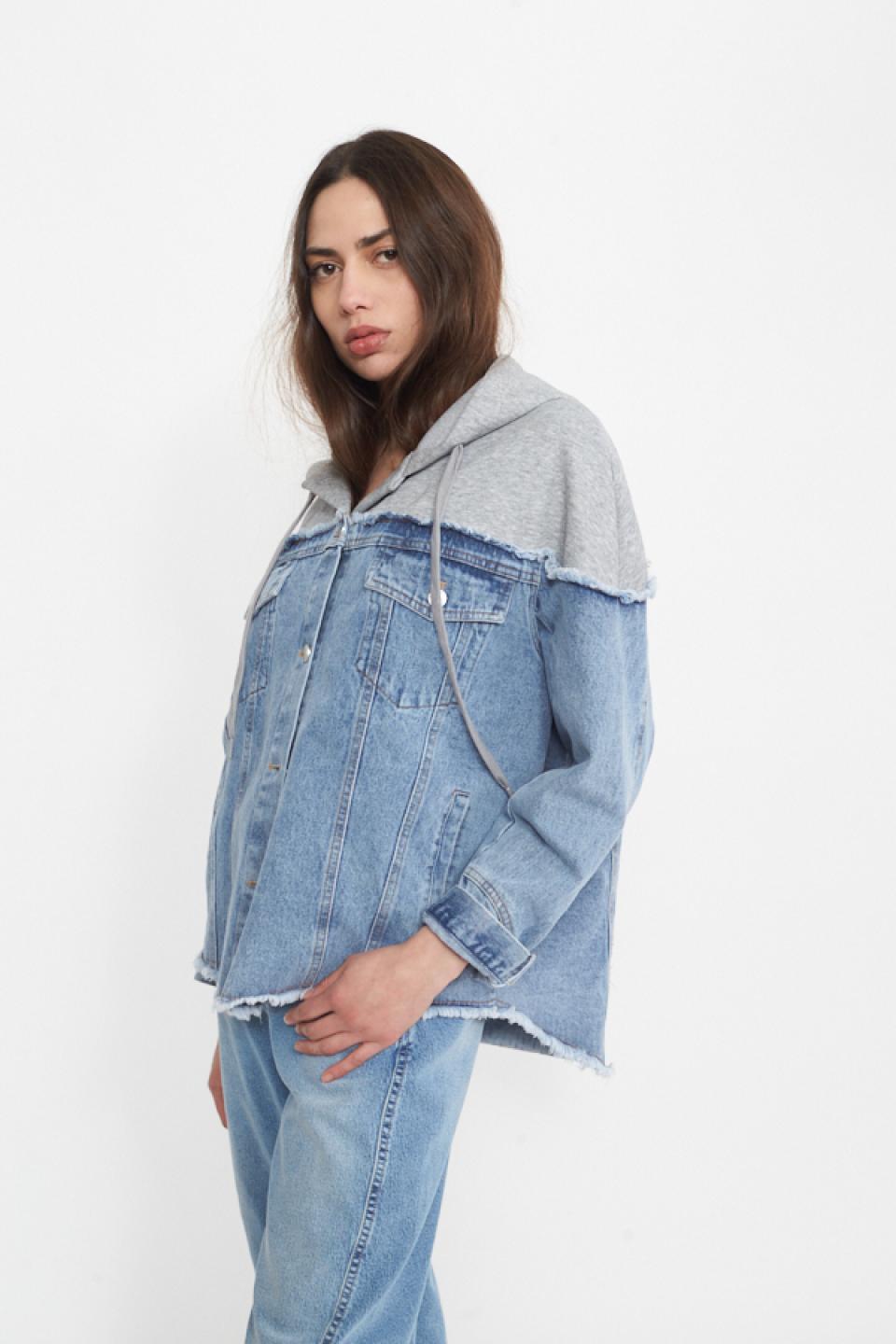 Giubbino lungo combinato denim / grigio - Primavera Estate 2025 | Brend