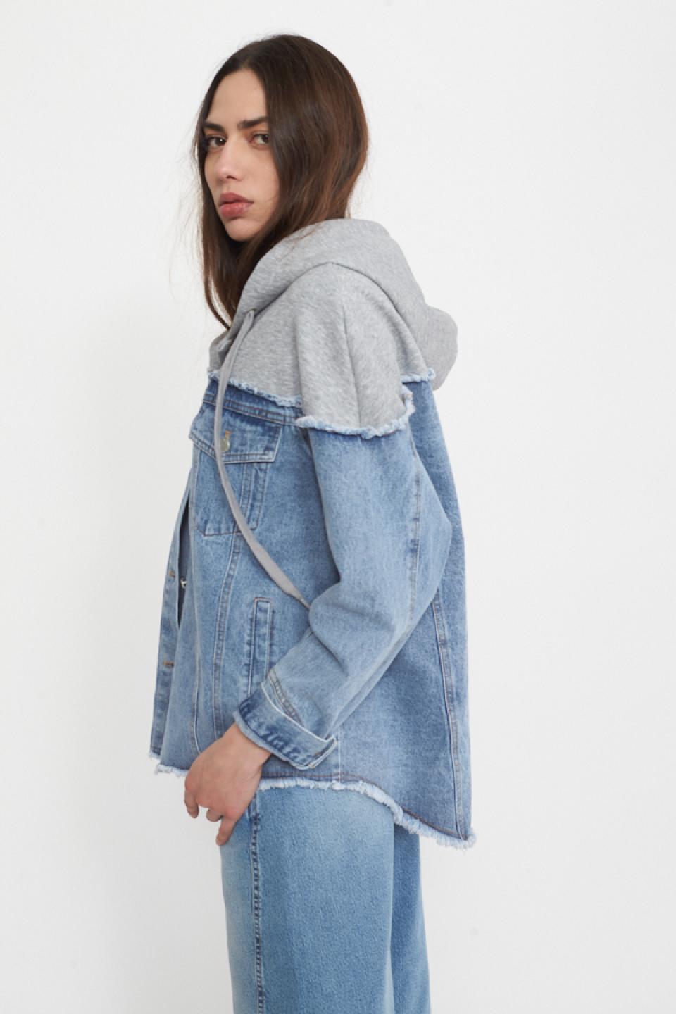 Giubbino lungo combinato denim / grigio - Primavera Estate 2025 | Brend
