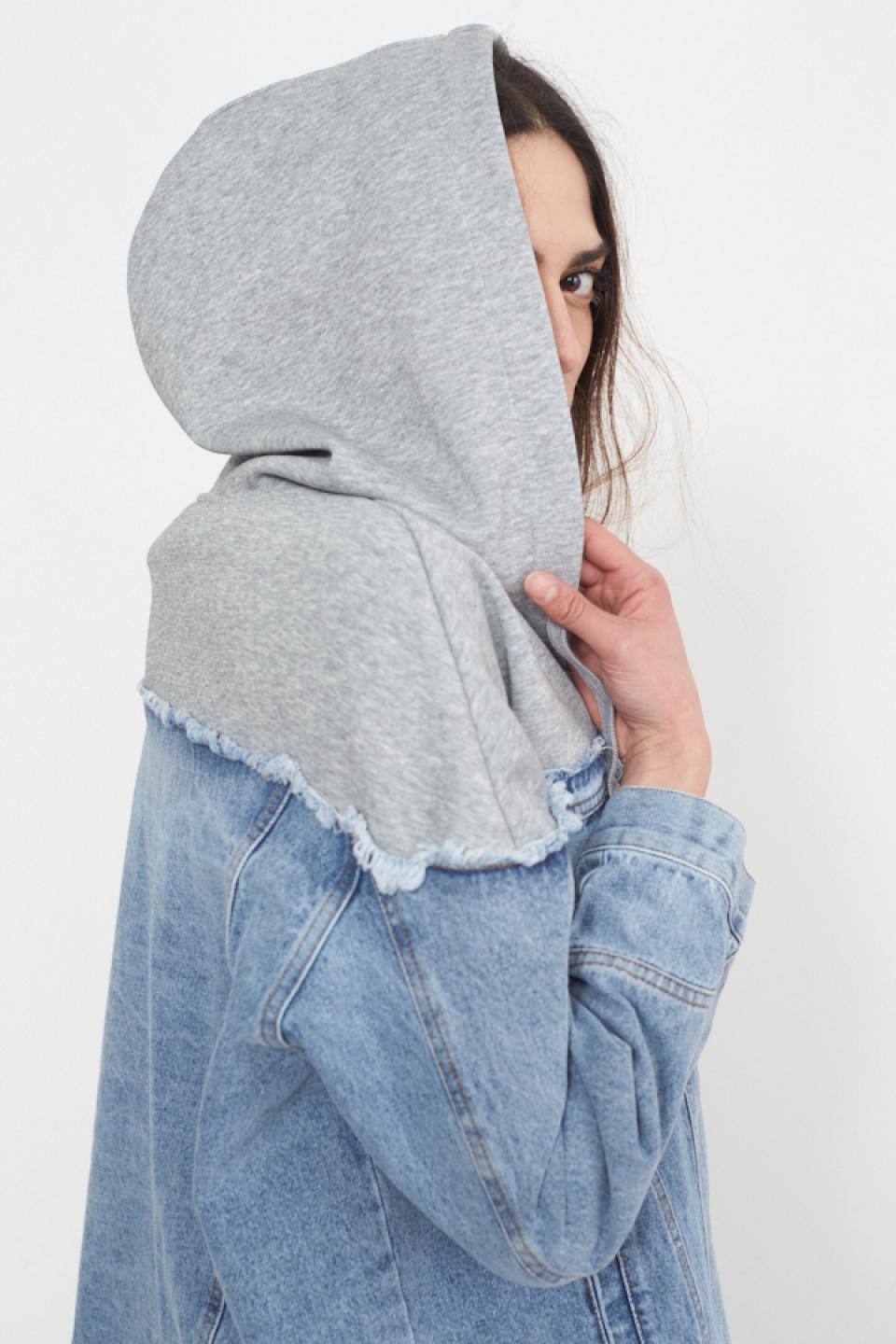 Giubbino lungo combinato denim / grigio - Primavera Estate 2025 | Brend
