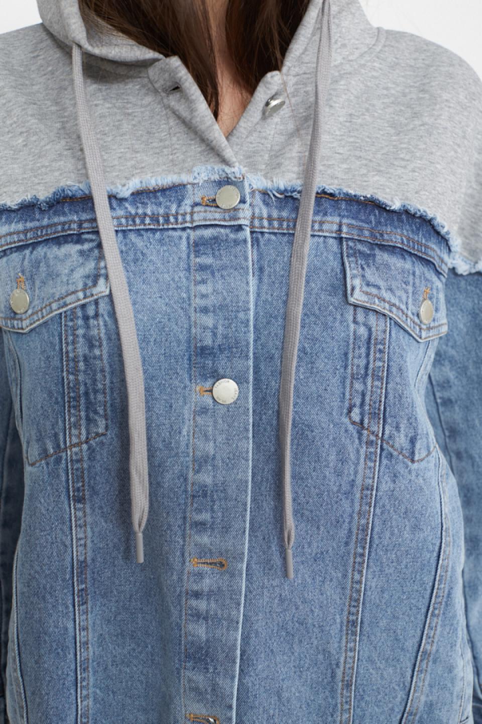 Giubbino lungo combinato denim / grigio - Primavera Estate 2025 | Brend