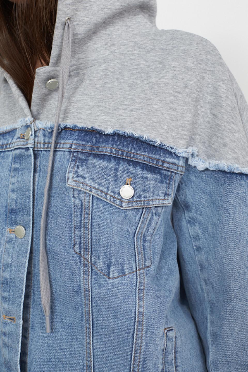 Giubbino lungo combinato denim / grigio - Primavera Estate 2025 | Brend