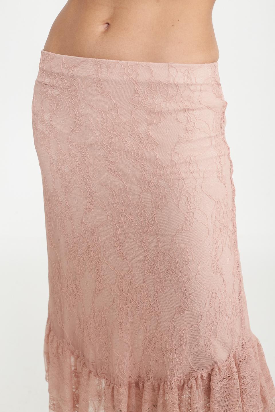Gonna pizzo balza rosa - Primavera Estate 2025 | Brend