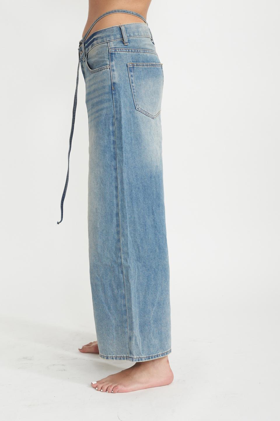 Jeans wide-leg laccio delavato denim - Primavera Estate 2025 | Brend