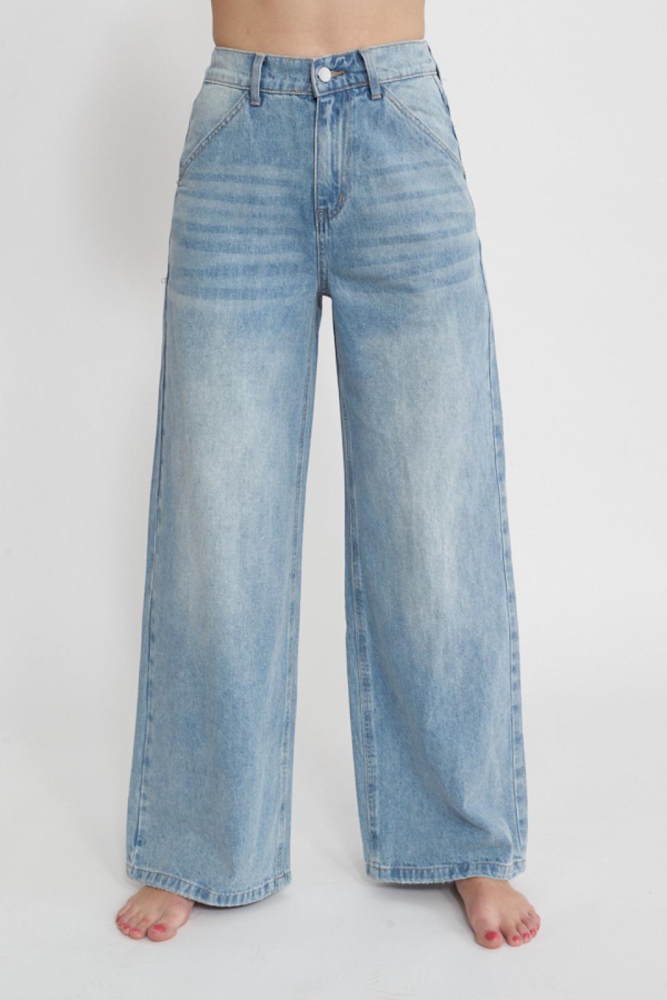 Jeans wide-leg con elastico denim chiaro - Primavera Estate 2025 | Brend