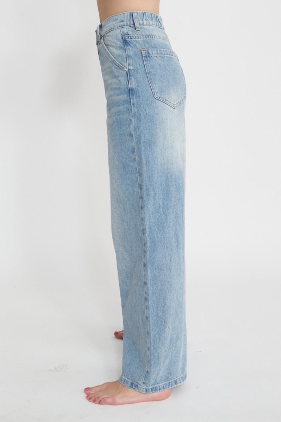 Jeans wide-leg con elastico denim chiaro - Primavera Estate 2025 | Brend