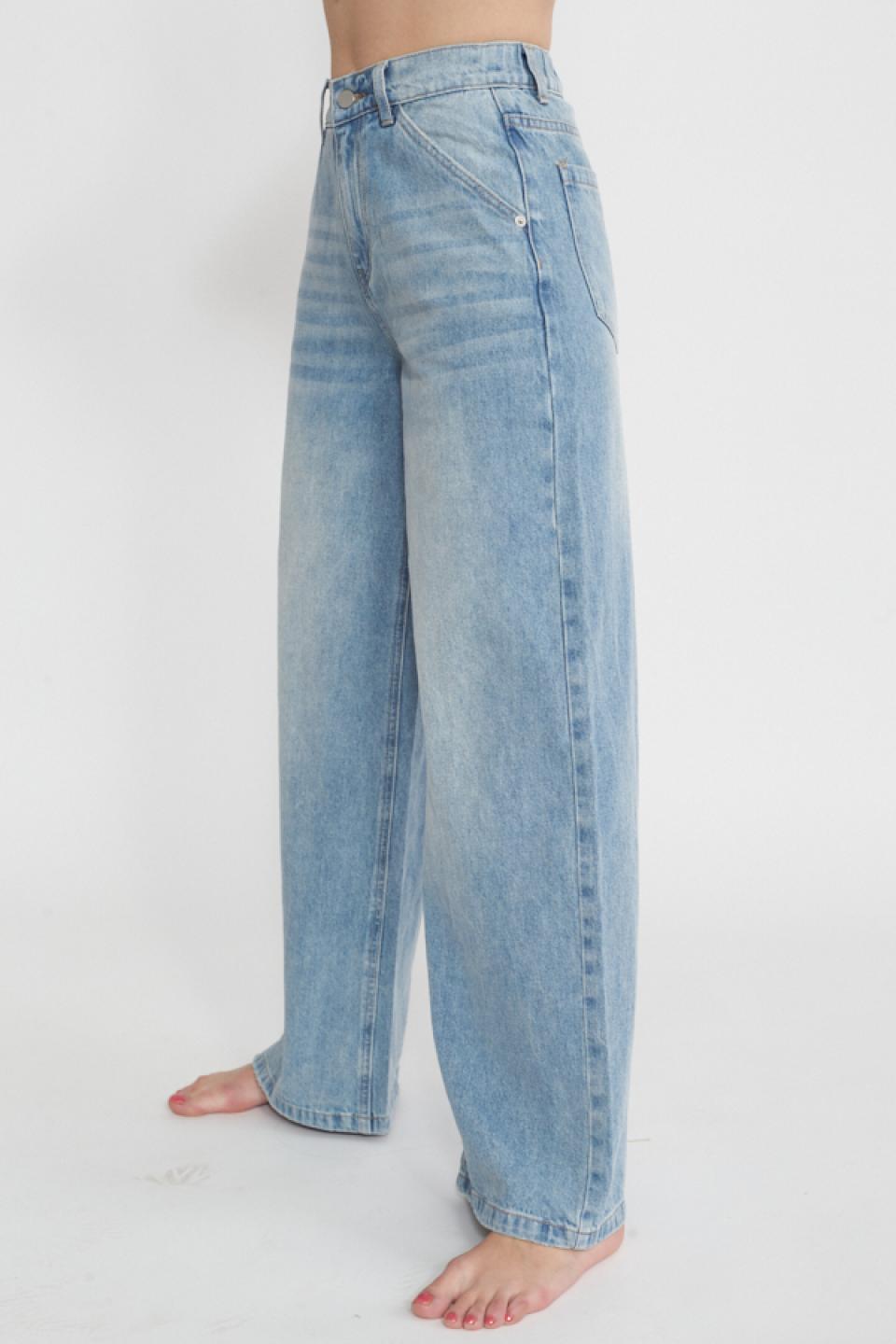 Jeans wide-leg con elastico denim chiaro - Primavera Estate 2025 | Brend
