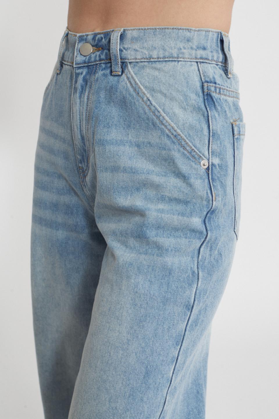 Jeans wide-leg con elastico denim chiaro - Primavera Estate 2025 | Brend