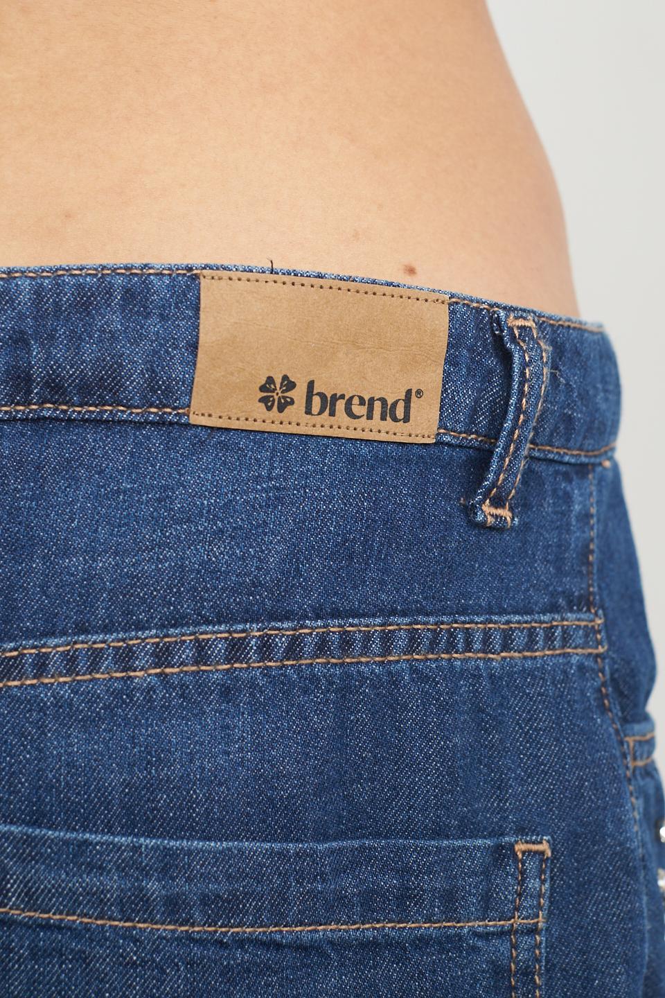 Jeans doppio wide-leg strass denim blu - Primavera Estate 2025 | Brend