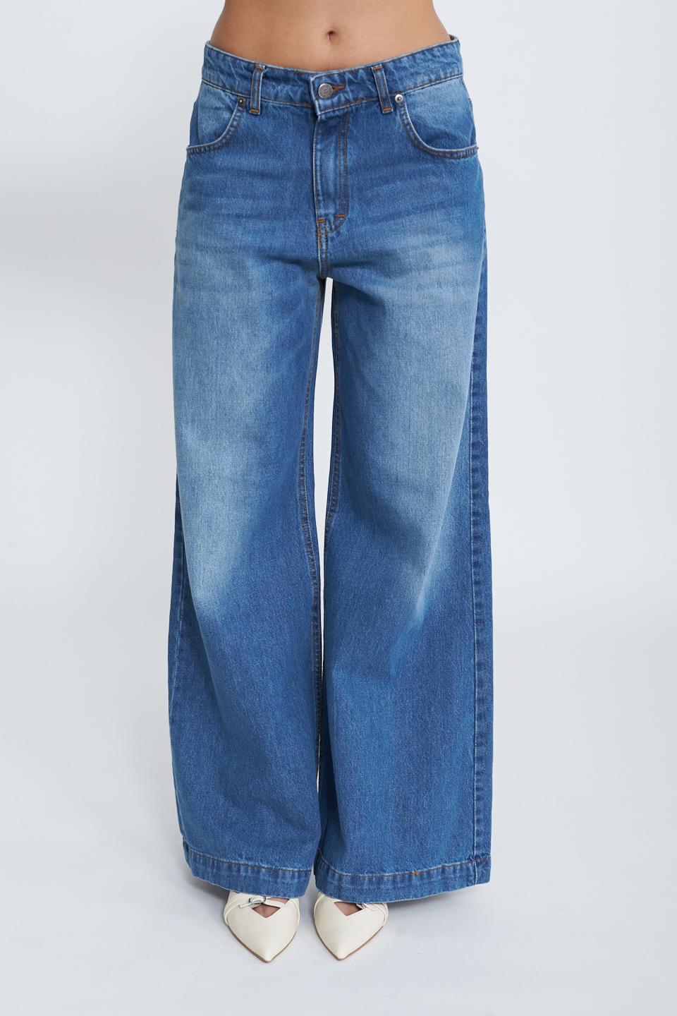 Jeans wide-leg denim delav - Primavera Estate 2025 | Brend