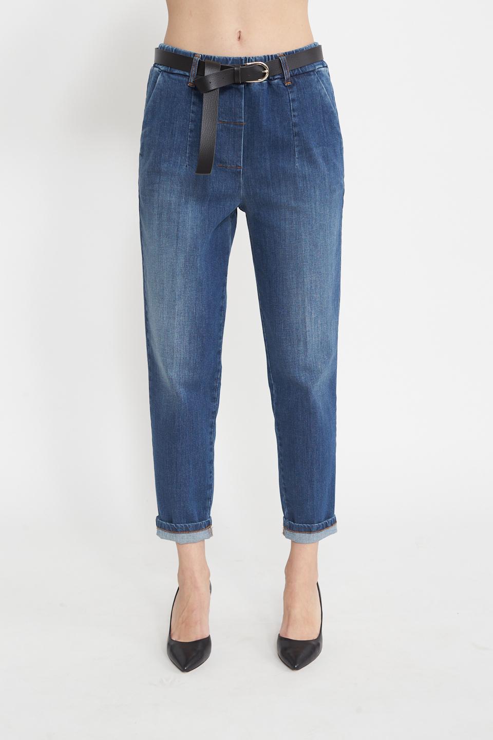 Jeans baggy elastico e cinta denim medio - Primavera Estate 2025 | Brend