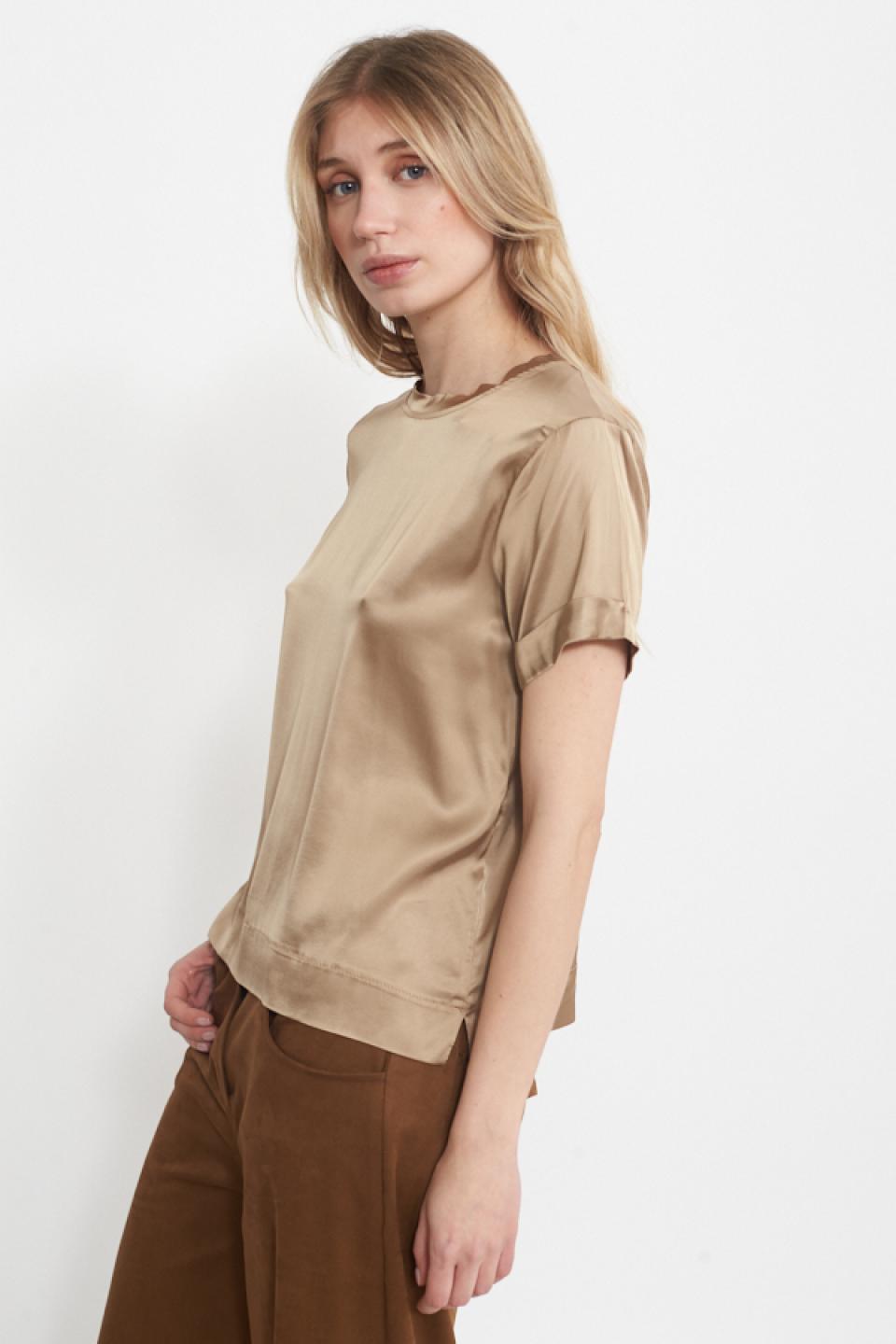 Maglia mezza manica con risvolto mousse - Primavera Estate 2025 | Brend