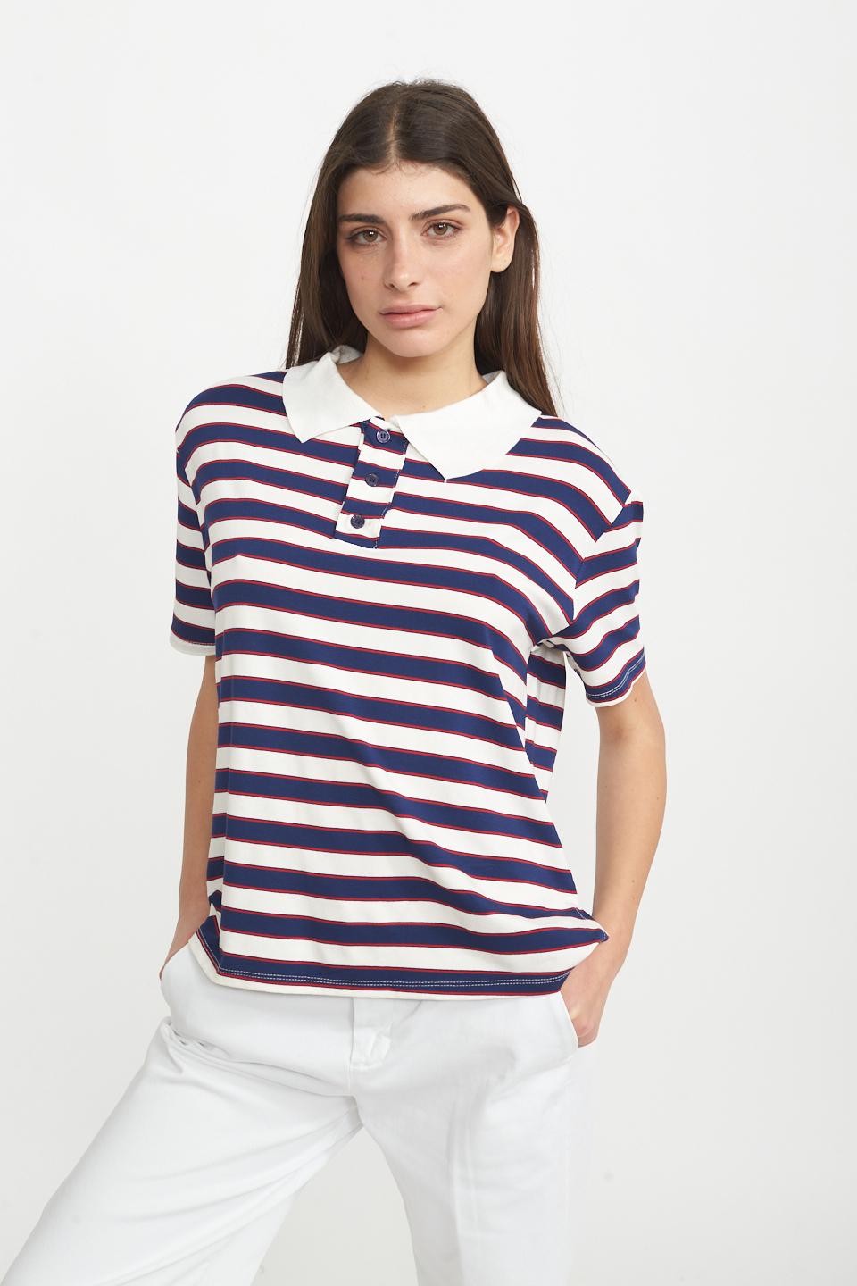 Polo mezza manica righe rigo blu - Primavera Estate 2025 | Brend