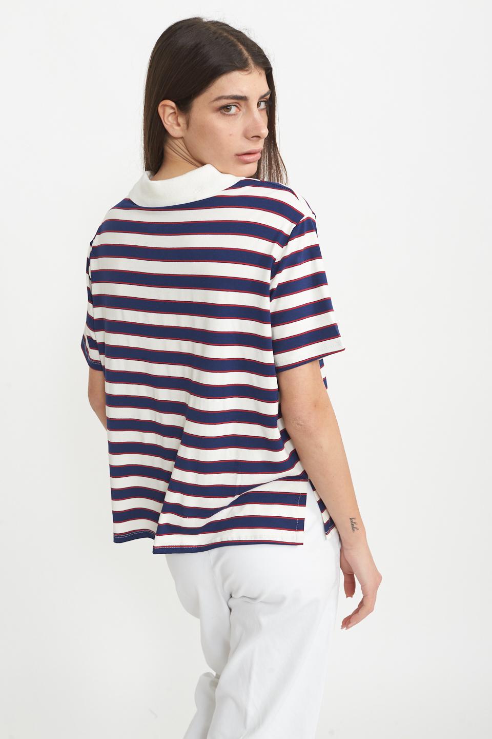 Polo mezza manica righe rigo blu - Primavera Estate 2025 | Brend