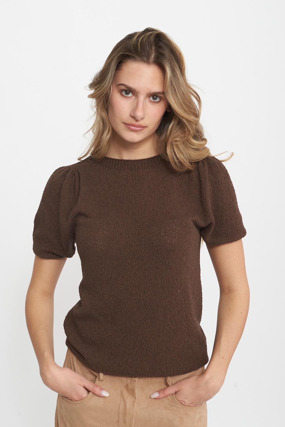 Maglia manica palloncino caffÈ - Primavera Estate 2025 | Brend