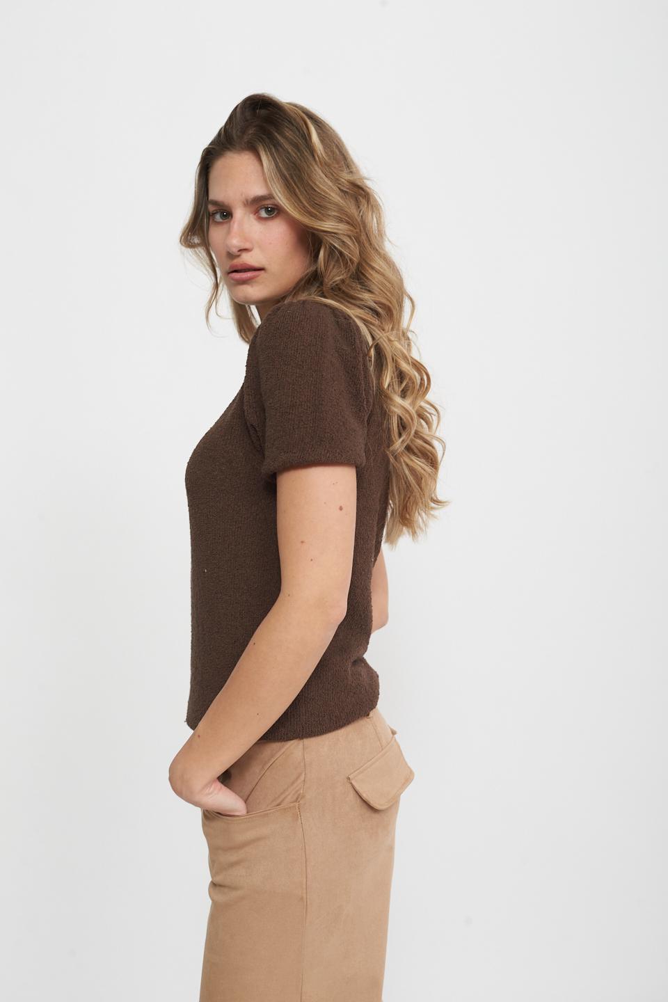 Maglia manica palloncino caffÈ - Primavera Estate 2025 | Brend