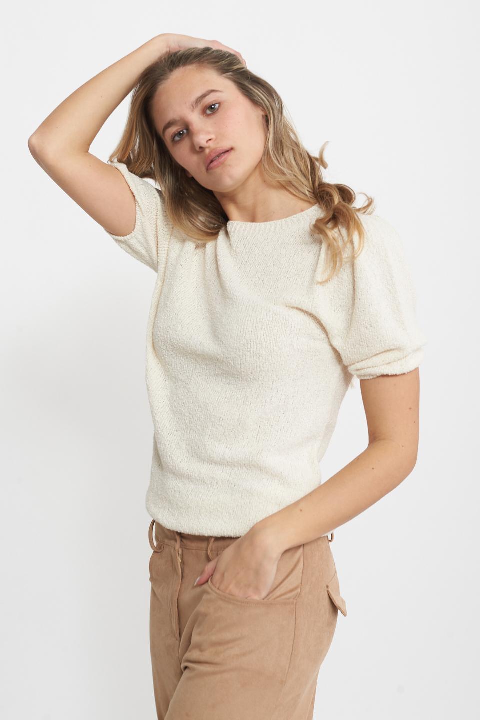 Maglia manica palloncino latte macchiato - Primavera Estate 2025 | Brend