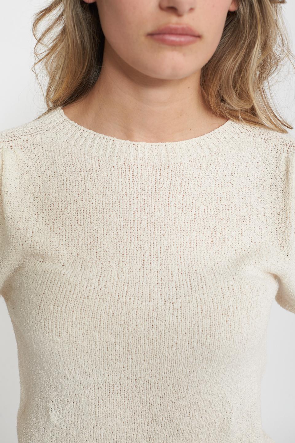 Maglia manica palloncino latte macchiato - Primavera Estate 2025 | Brend