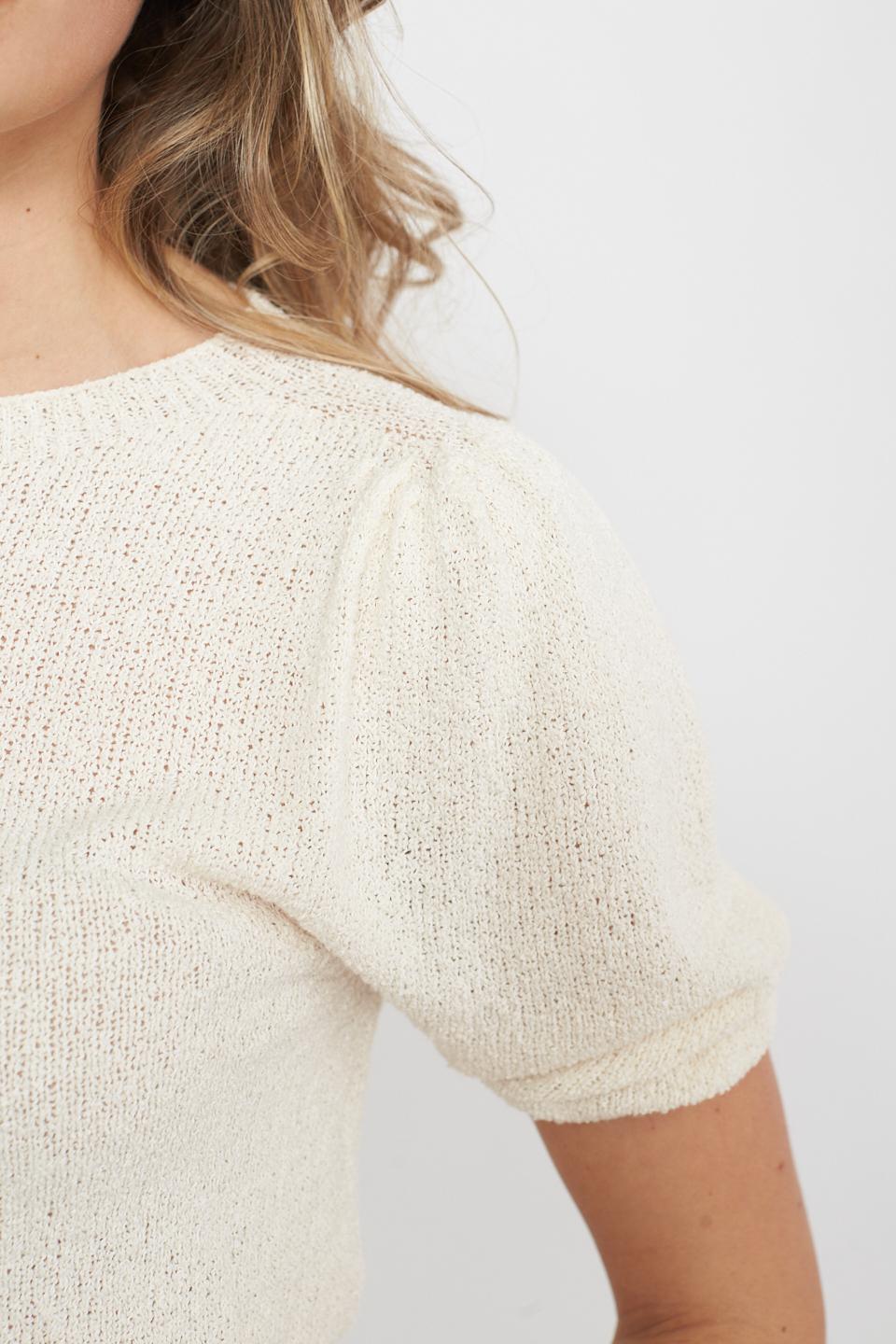 Maglia manica palloncino latte macchiato - Primavera Estate 2025 | Brend