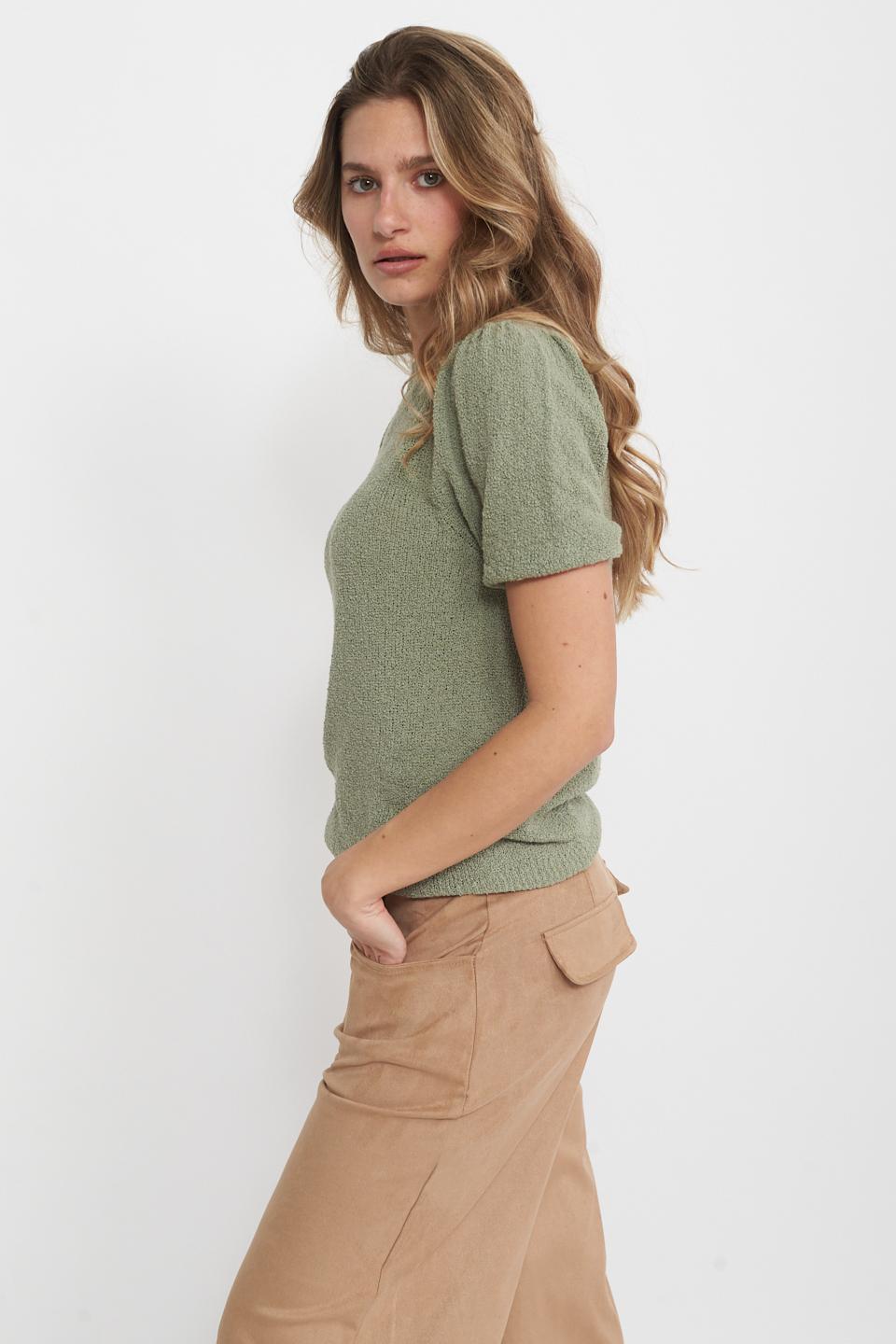 Maglia manica palloncino salvia - Primavera Estate 2025 | Brend