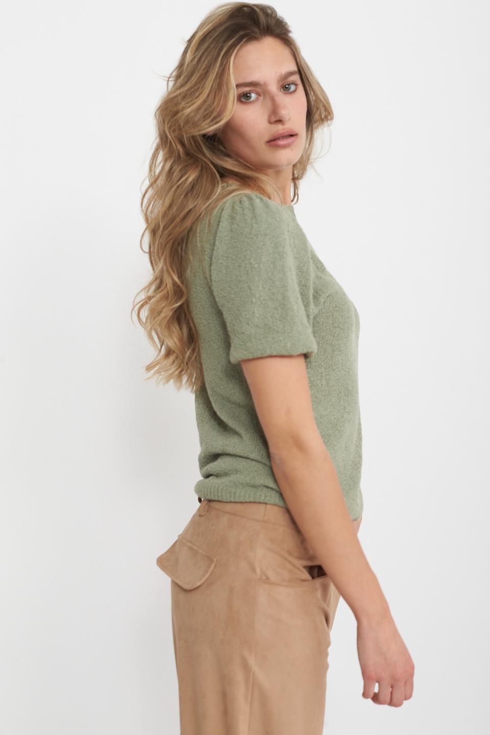 Maglia manica palloncino salvia - Primavera Estate 2025 | Brend