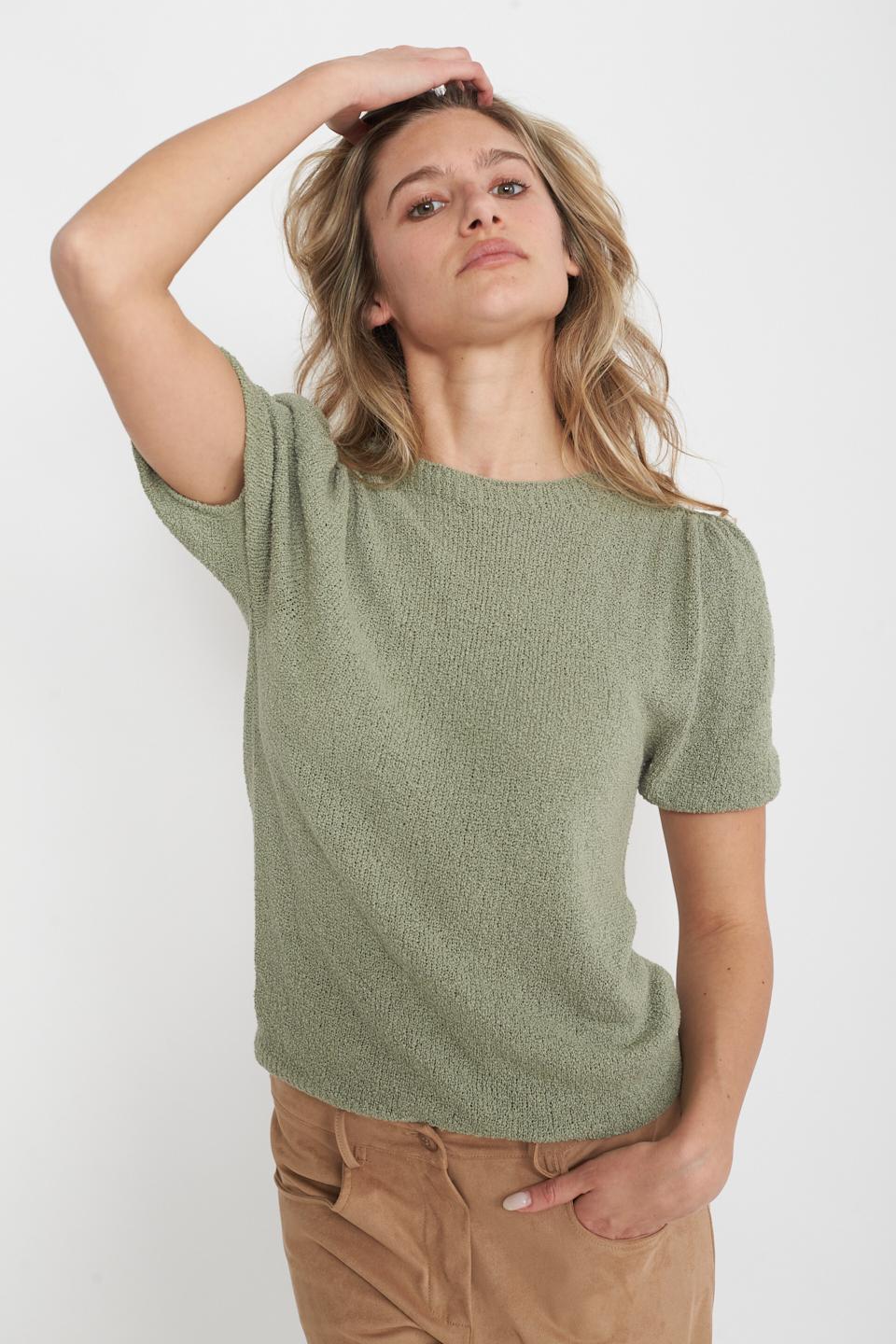 Maglia manica palloncino salvia - Primavera Estate 2025 | Brend