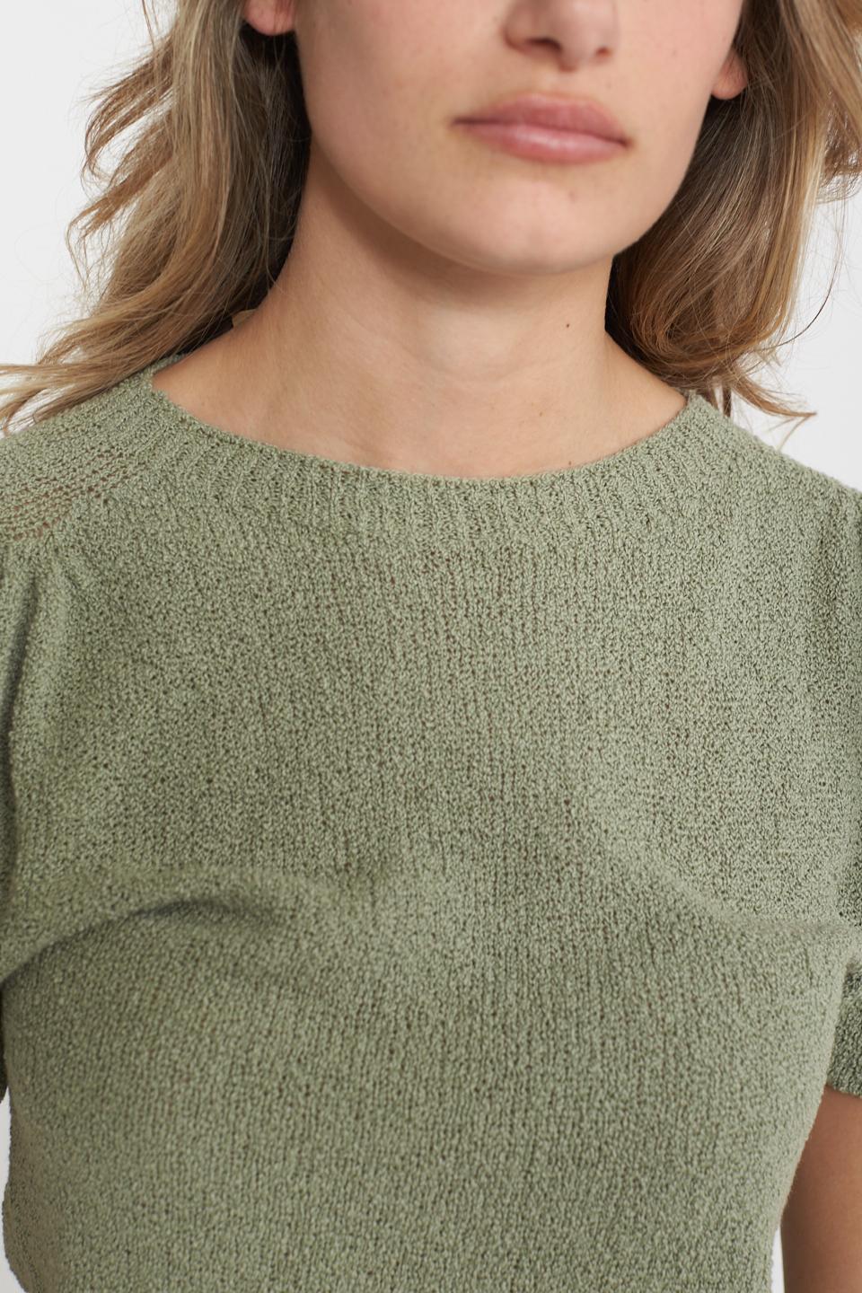 Maglia manica palloncino salvia - Primavera Estate 2025 | Brend