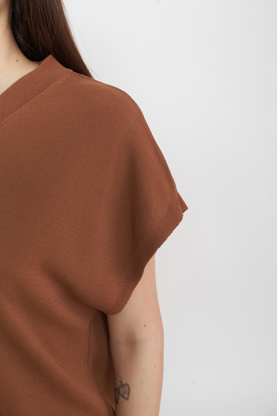 Gilet scollo V filo bronzo - Primavera Estate 2025 | Brend