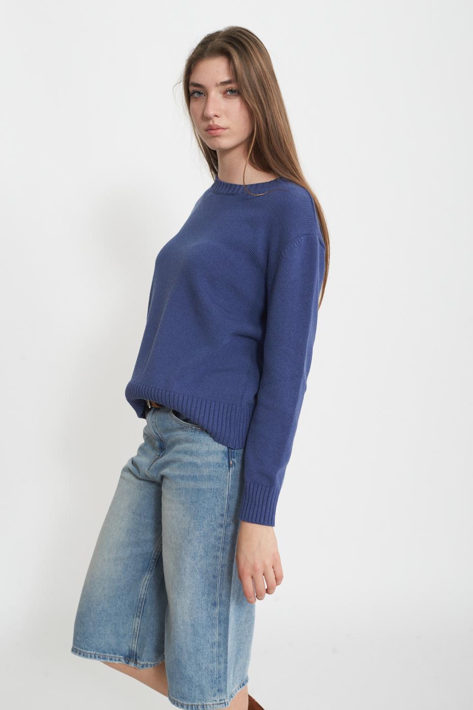 Maglia paricollo blu - Primavera Estate 2025 | Brend