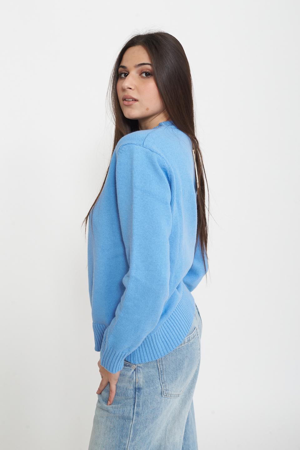 Maglia paricollo celeste - Primavera Estate 2025 | Brend