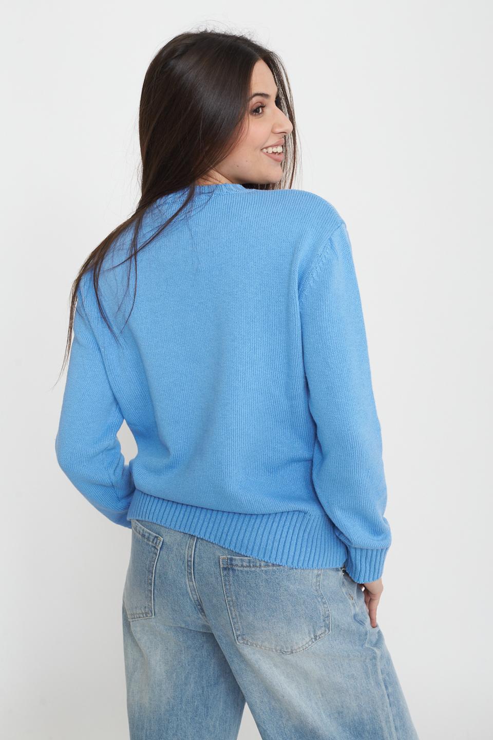 Maglia paricollo celeste - Primavera Estate 2025 | Brend