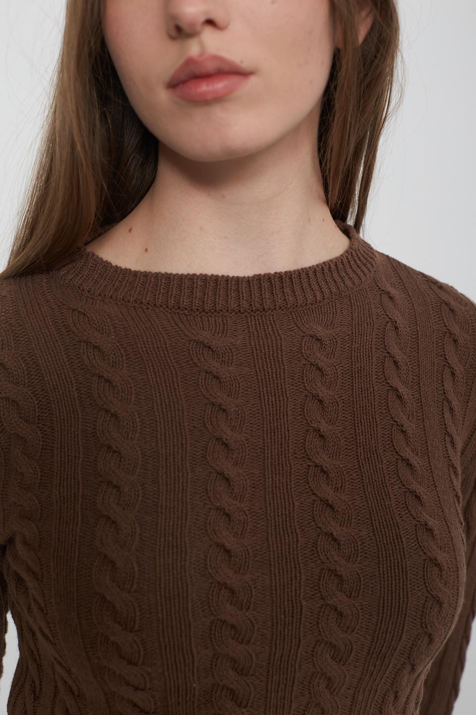 Maglia crop treccia cacao - Primavera Estate 2025 | Brend